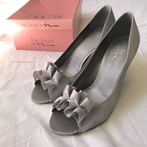 Women’s Silver Ruffle Heels